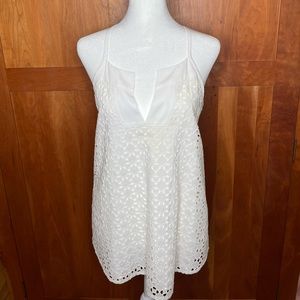 Athleta eyelet tie tank top blouse
